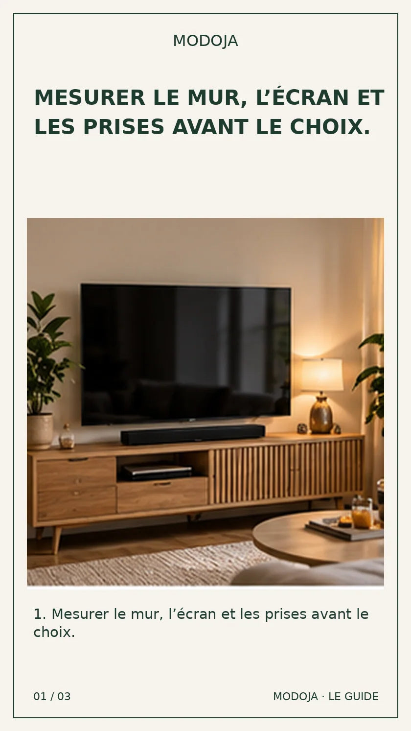 meuble tv extensible salon étroit : guide MODOJA