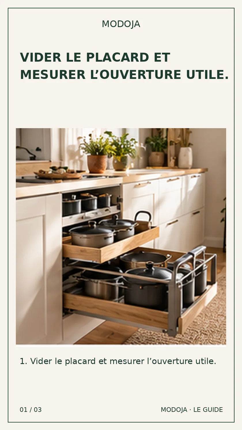 rangement poêles couvercles placard bas : guide MODOJA