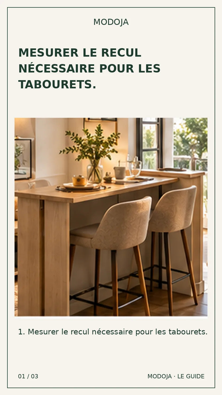 coin bar studio table haute deux tabourets : guide MODOJA