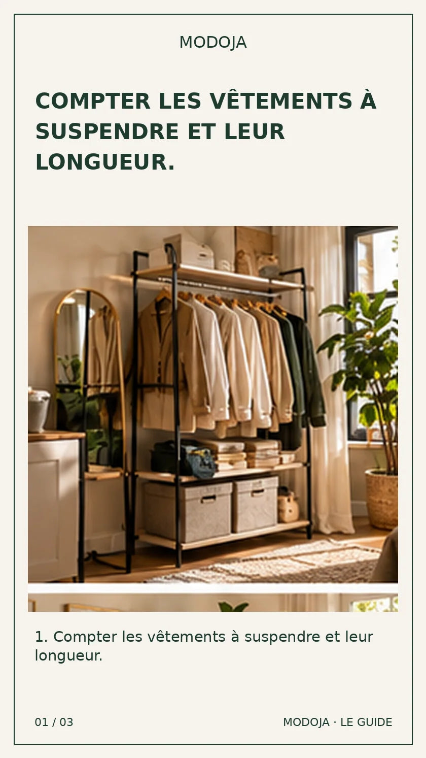 dressing temporaire portant vêtements roulettes : guide MODOJA