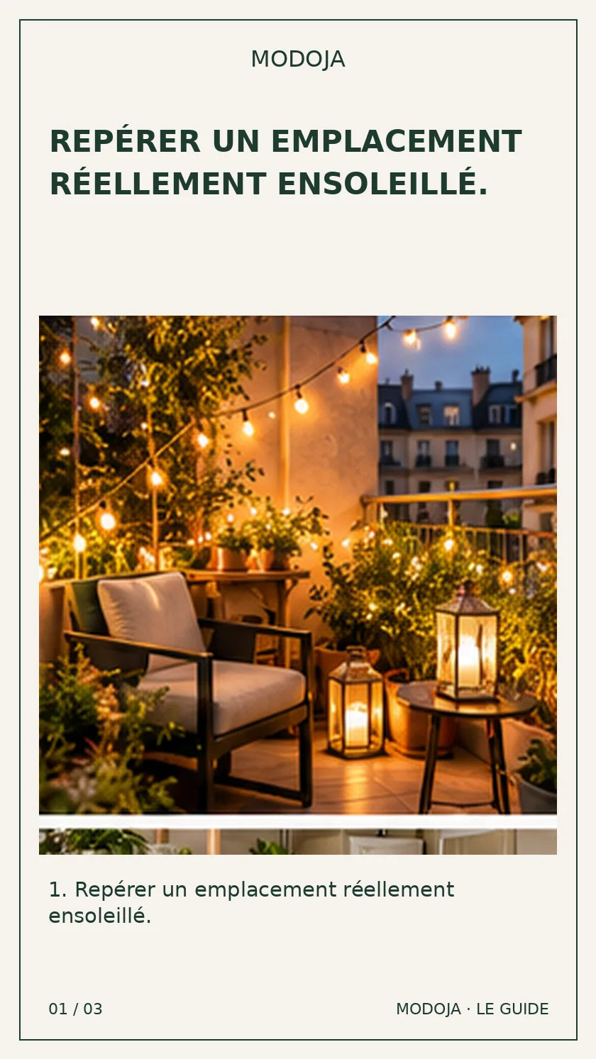 guirlande solaire LED petit balcon : guide MODOJA