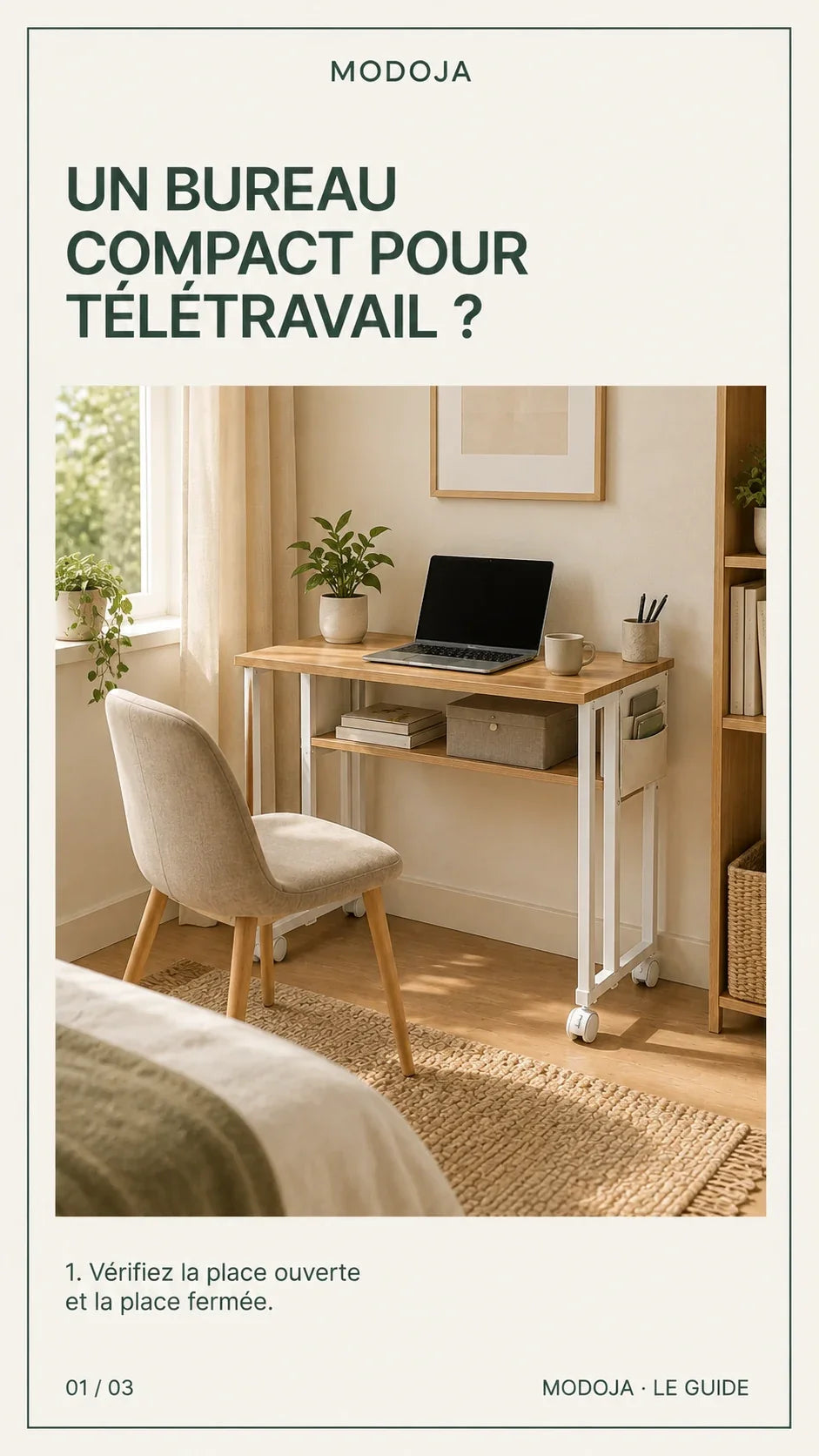 Bureau mobile dans une petite chambre : mesurer l’espace libre