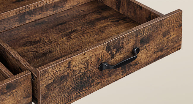 Table basse relevable à vérin avec 2 tiroirs