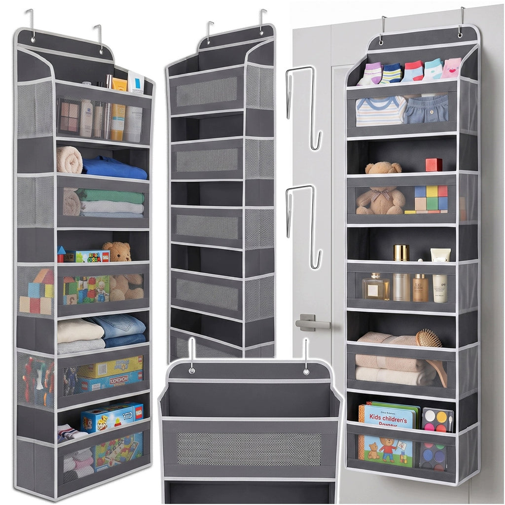Organisateur de porte gris à 5 niveaux