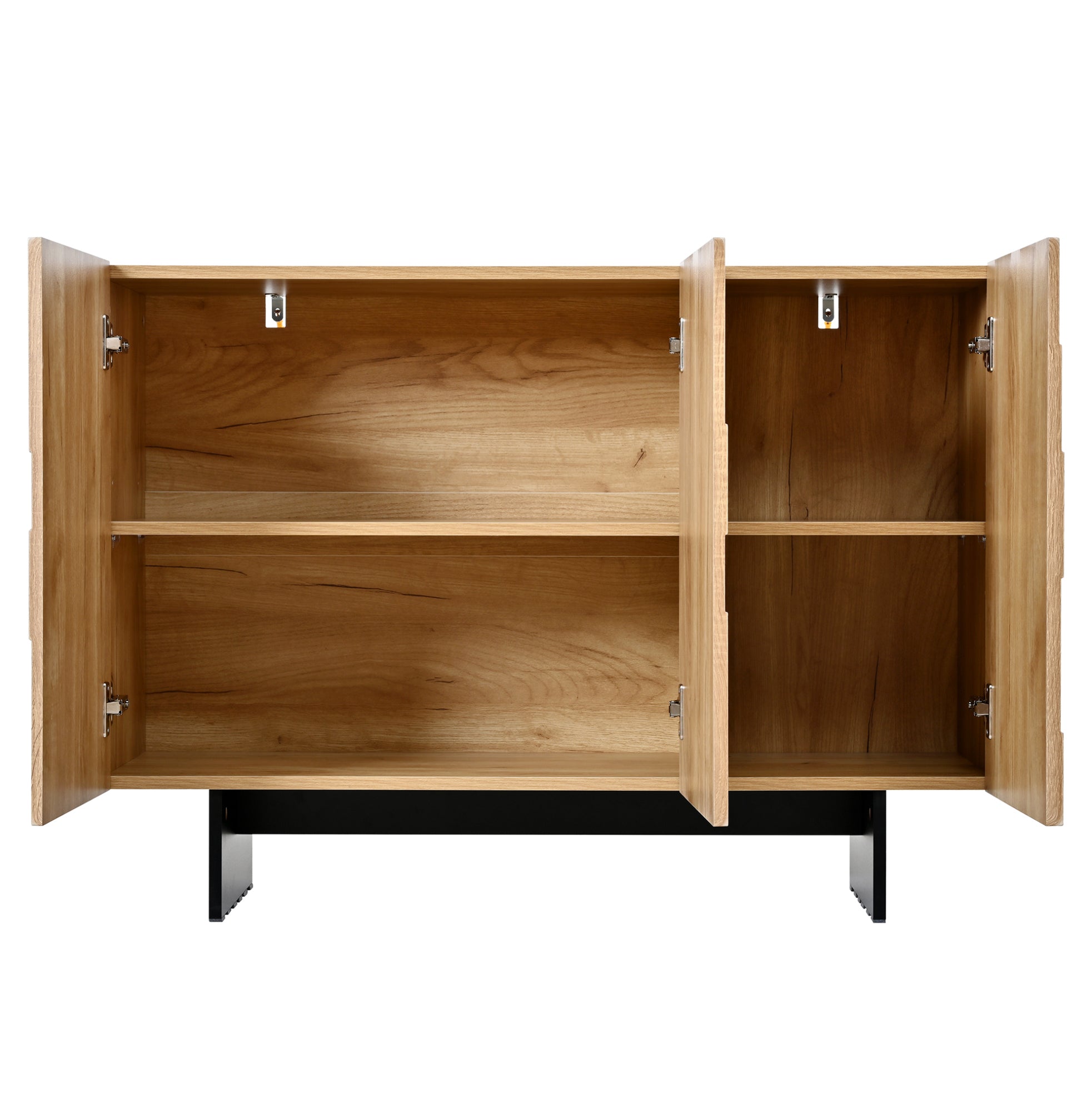 Buffet naturel et noir à 3 portes 105 cm