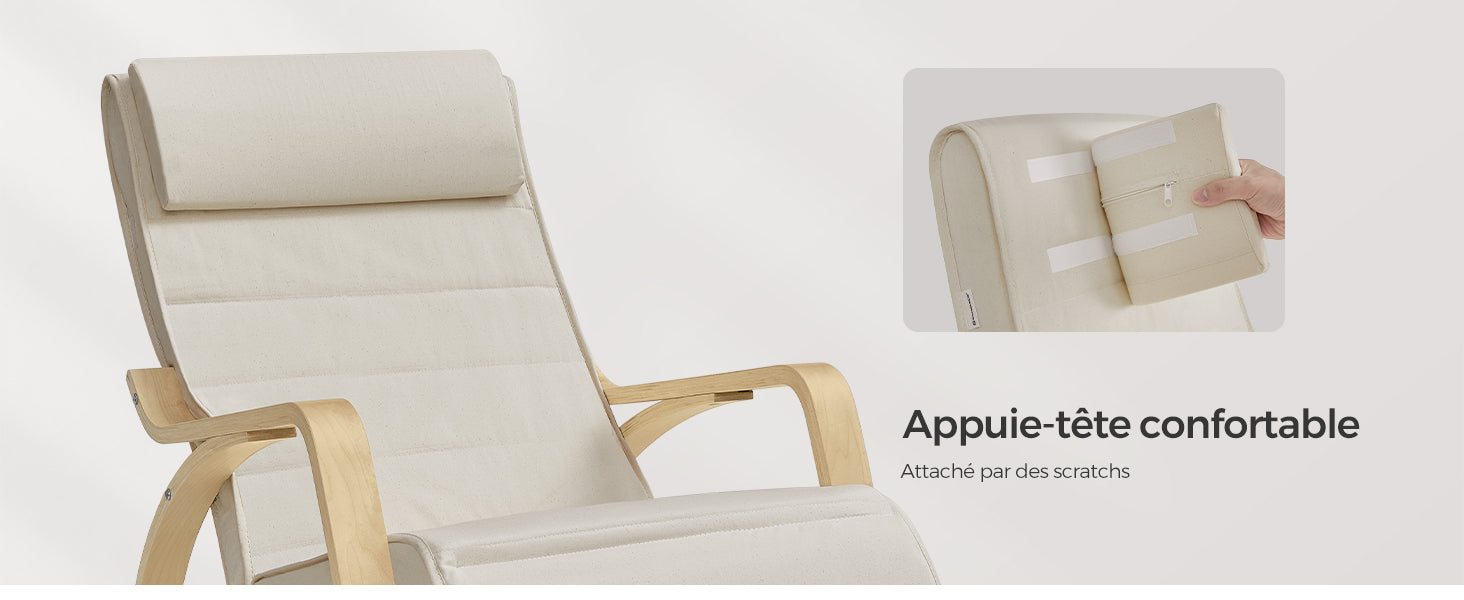 Fauteuil à bascule avec repose-pieds réglable 5 positions
