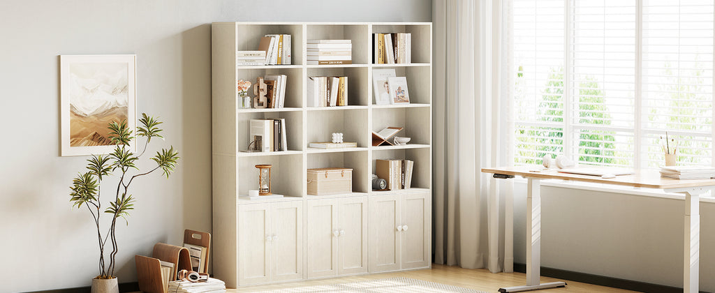 Bibliothèque étroite avec portes et 6 niveaux