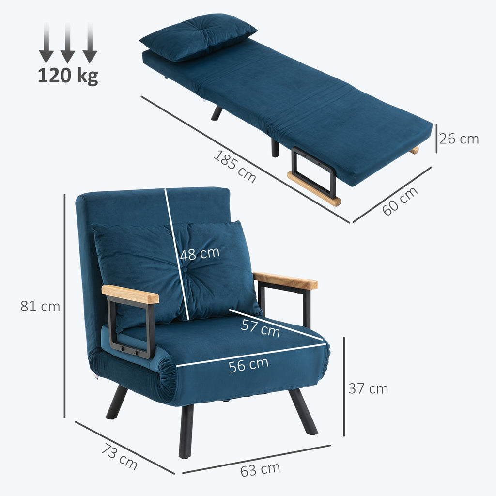 Fauteuil-lit convertible 4-en-1 avec dossier 5 positions
