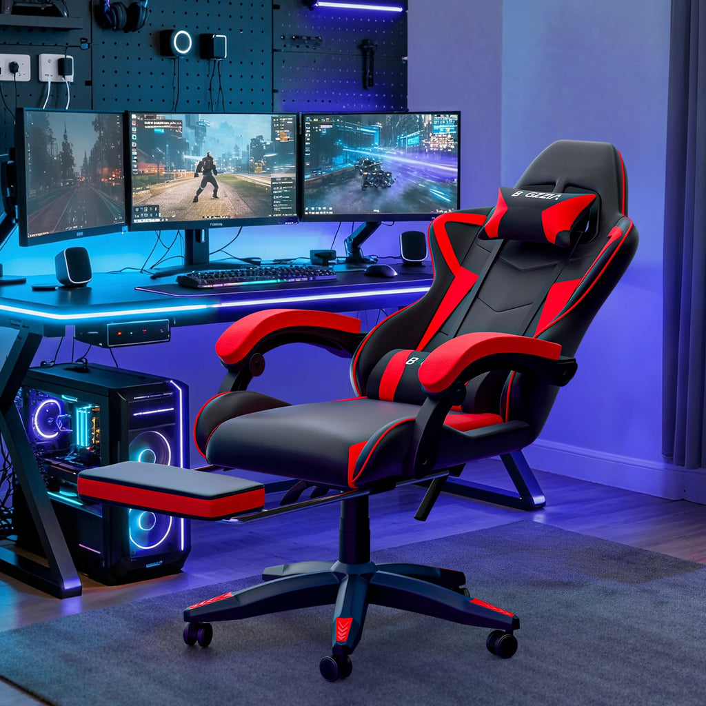 Fauteuil gaming inclinable avec repose-pieds