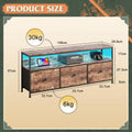 Meuble TV vintage avec LED et trois tiroirs textiles, modèle motif tigré-108 × 29.8 × 57cm