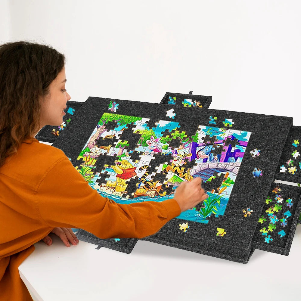 Table De Puzzle Portable Pliable Avec 6 Tiroirs Et Rangement