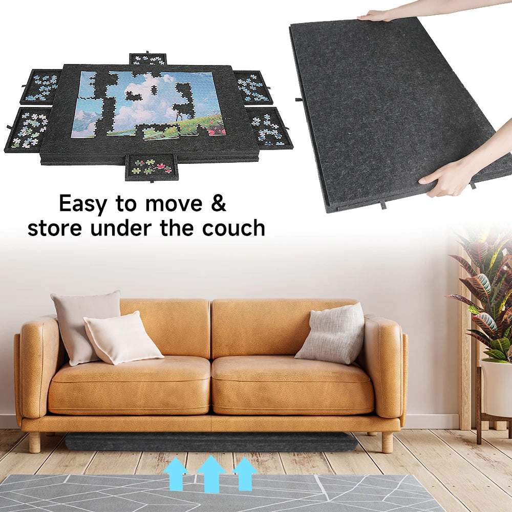 Table De Puzzle Portable Pliable Avec 6 Tiroirs Et Rangement