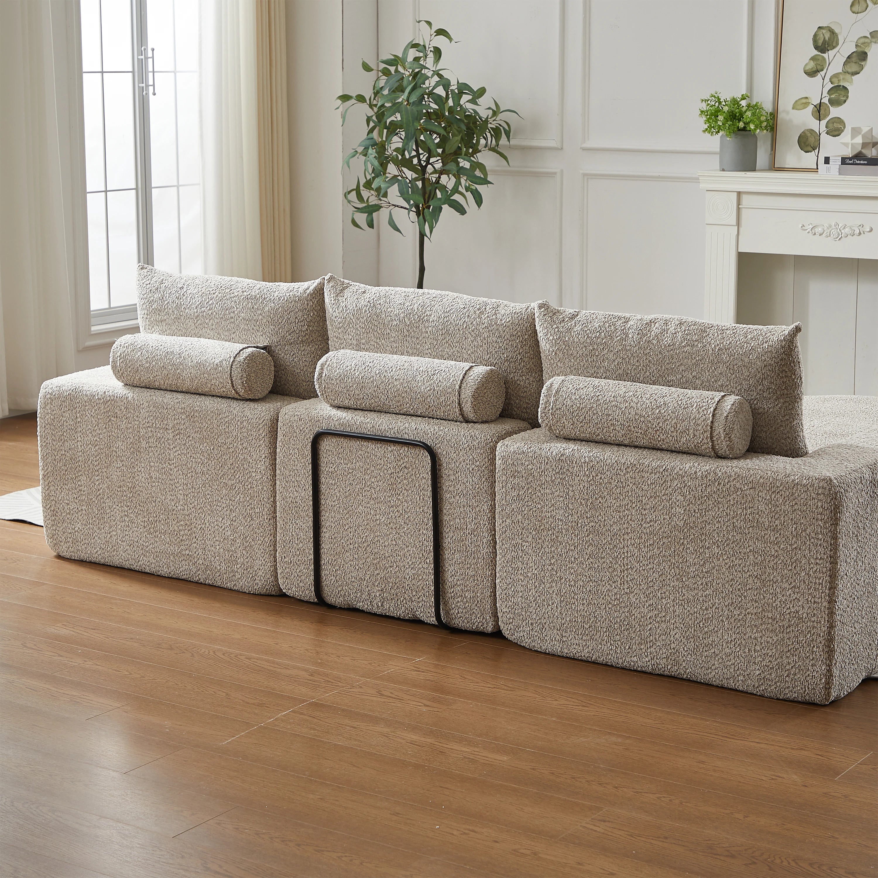 Canapé modulable en chenille avec méridienne réversible