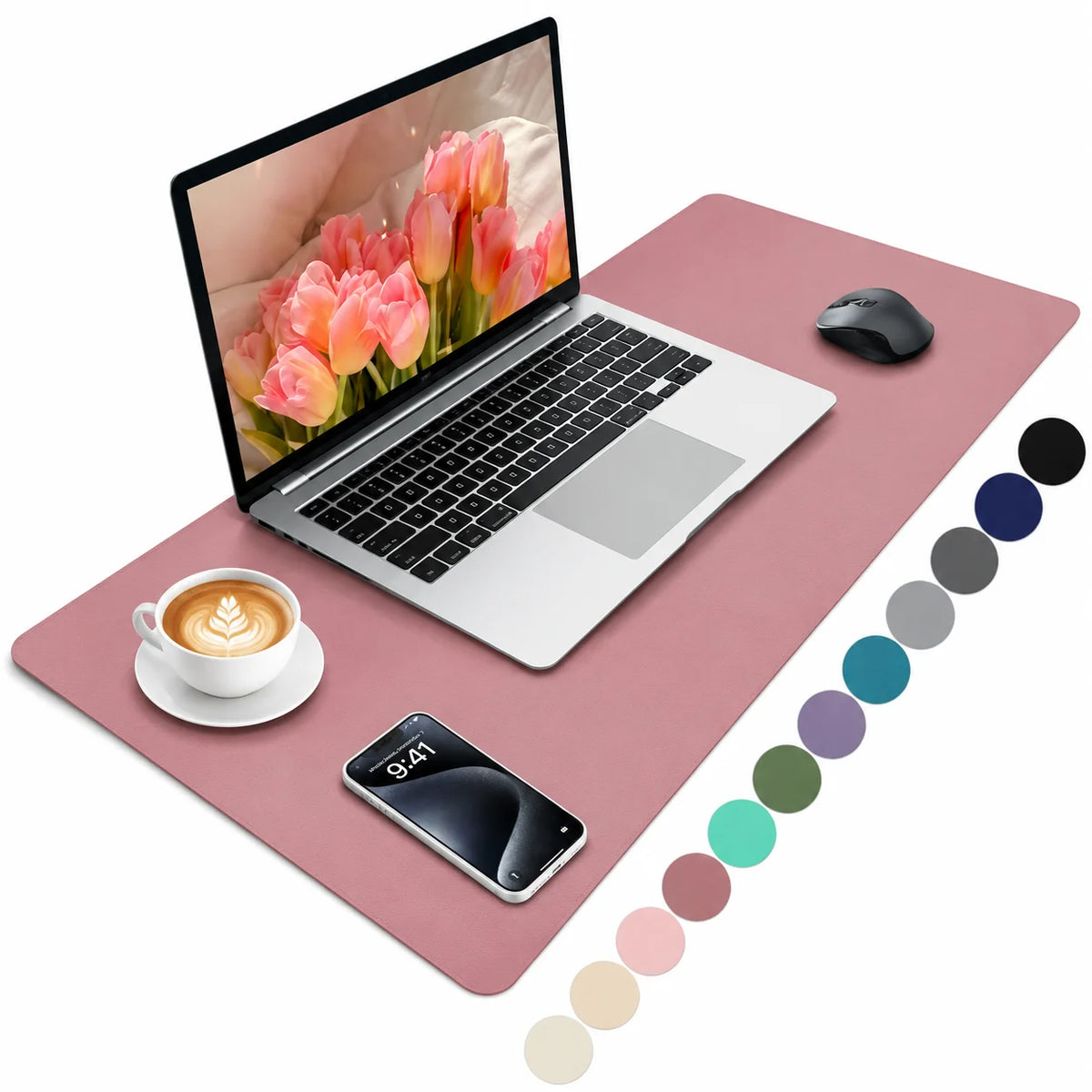 Sous-main de bureau 80 × 40 cm, aspect cuir – vue 3
