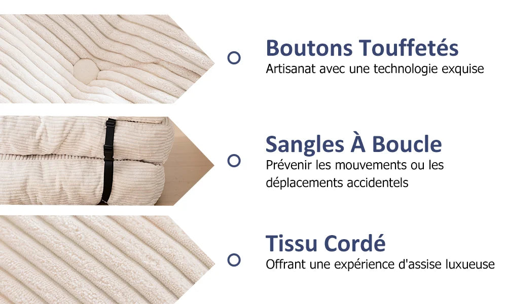 Canapé compact convertible 80 × 80 cm avec accoudoirs