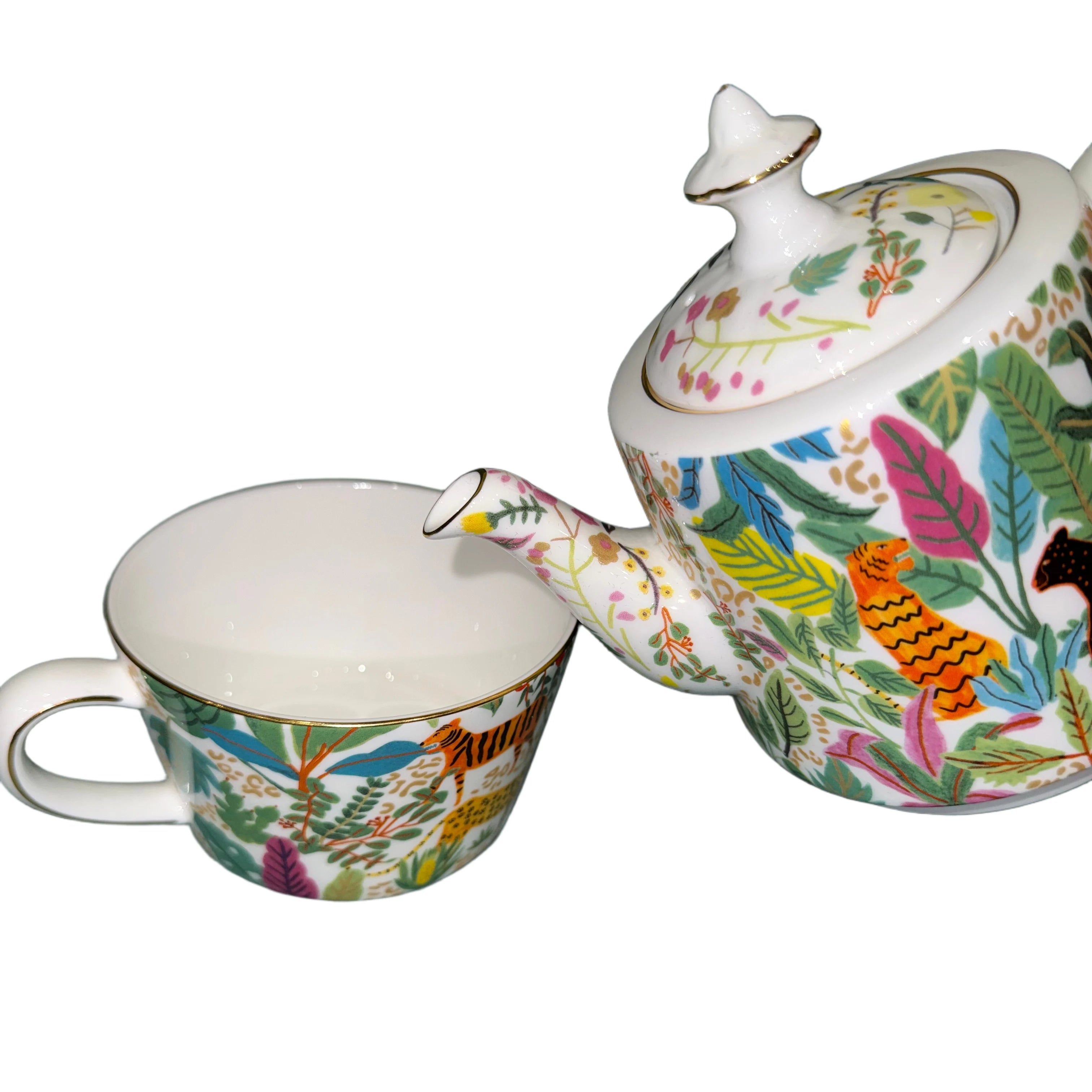 Théière et tasse empilables 2-en-1, motif savane – vue 4