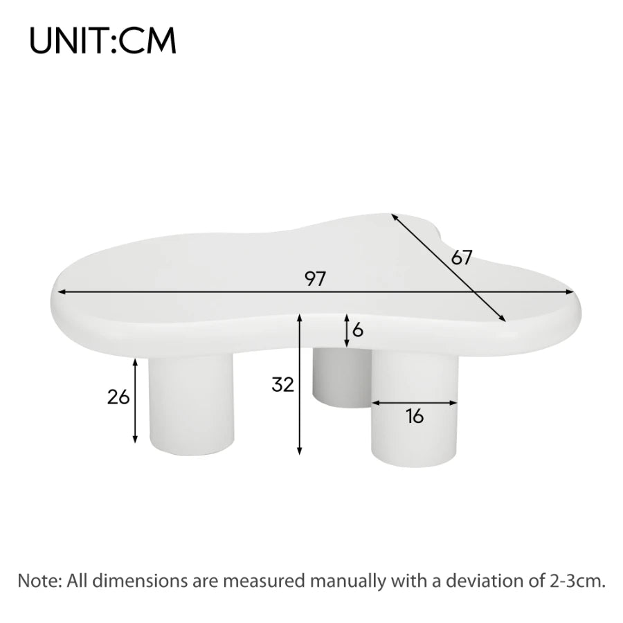 Table basse nuage laquée 97 × 67 cm