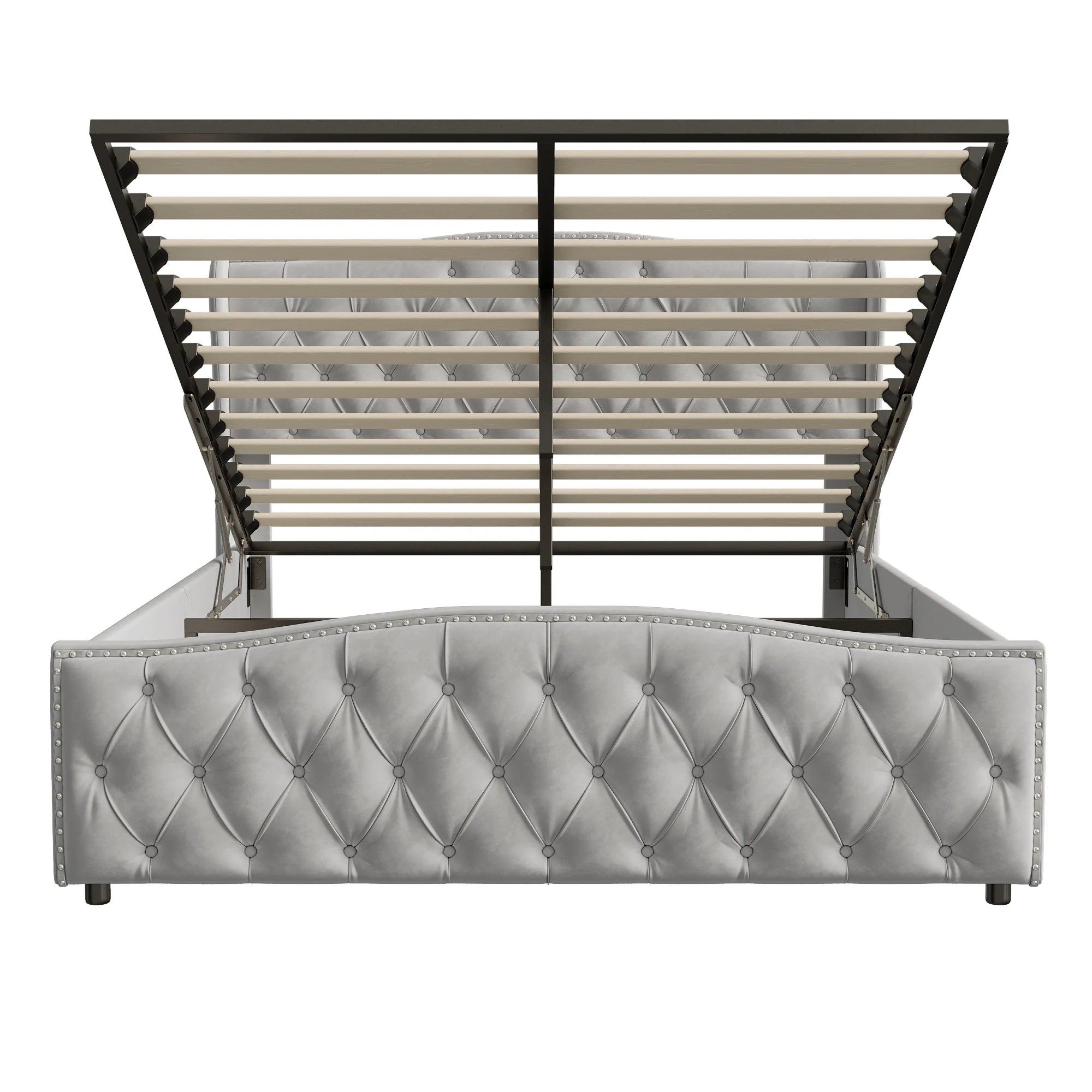 Lit double coffre en velours 140 ou 160 × 200 cm