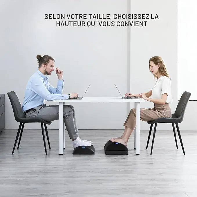 Repose-pieds de bureau rembourré à deux hauteurs — deux positions de hauteur