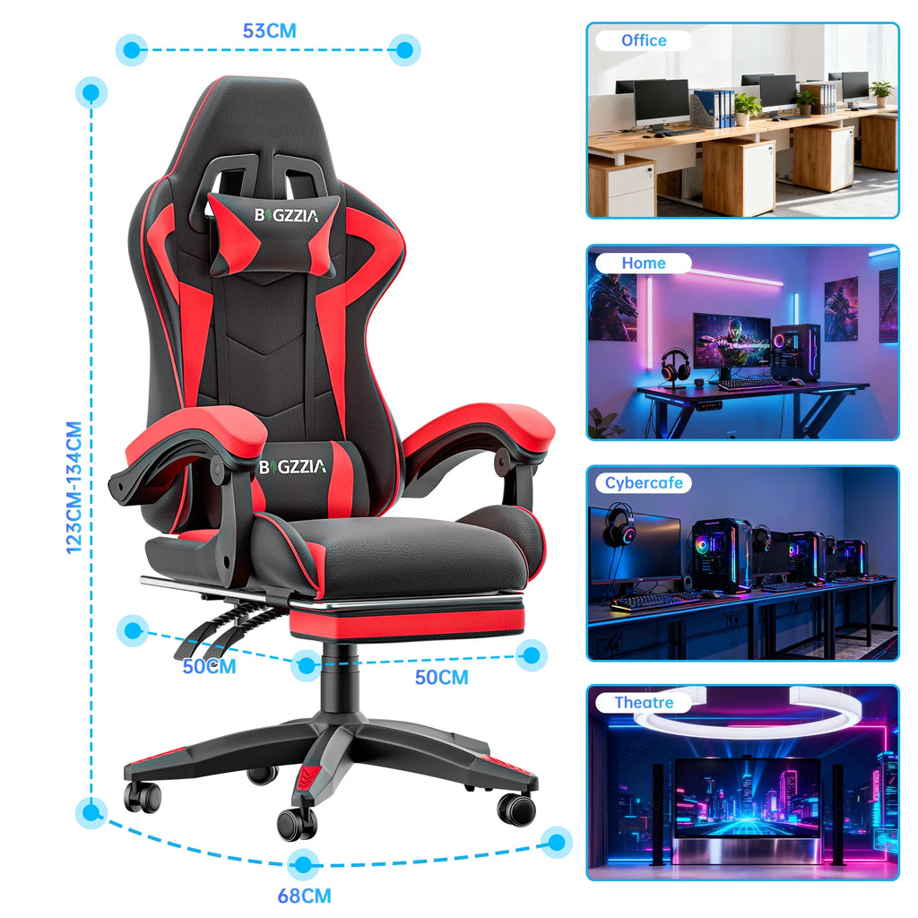 Fauteuil gaming inclinable avec repose-pieds
