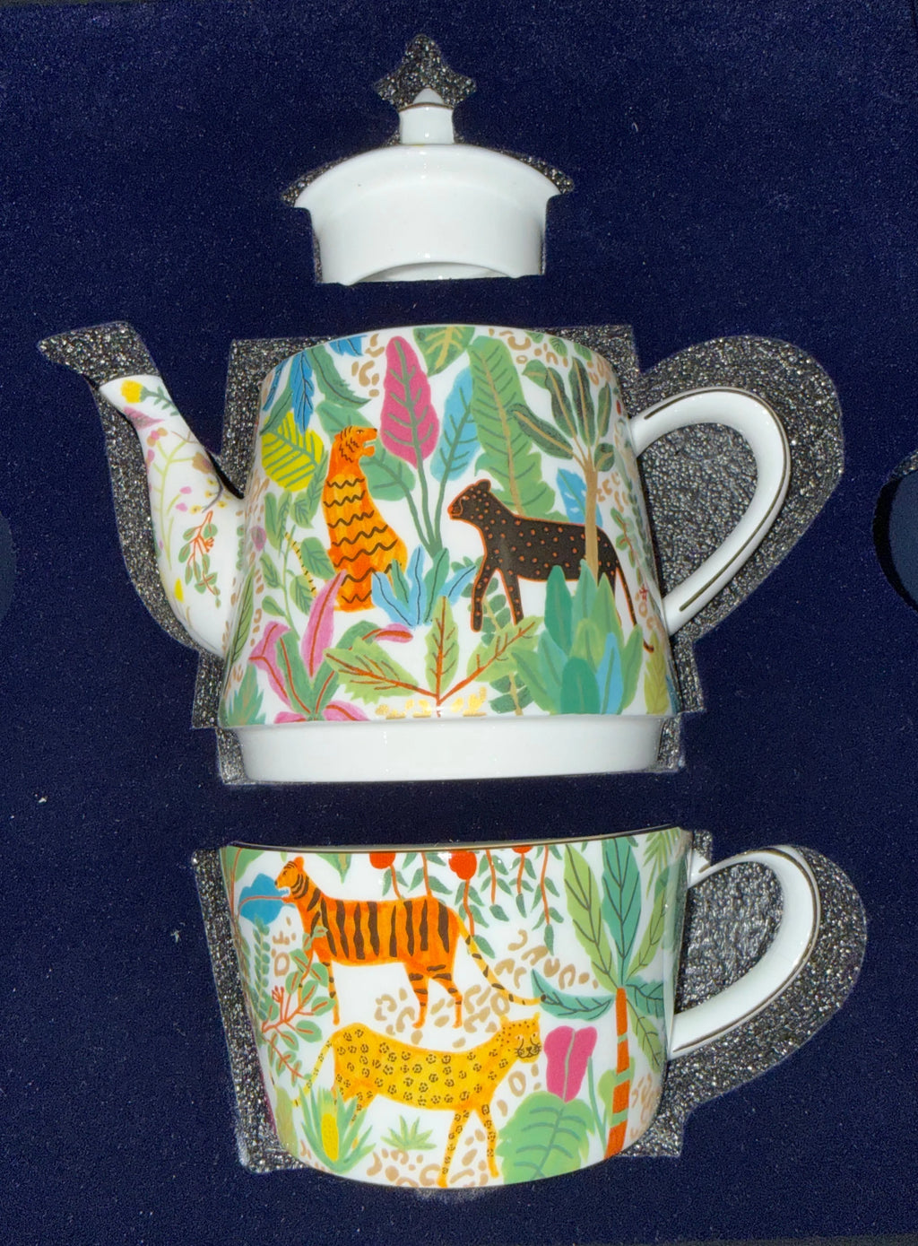 Théière et tasse empilables 2-en-1, motif savane – vue 6