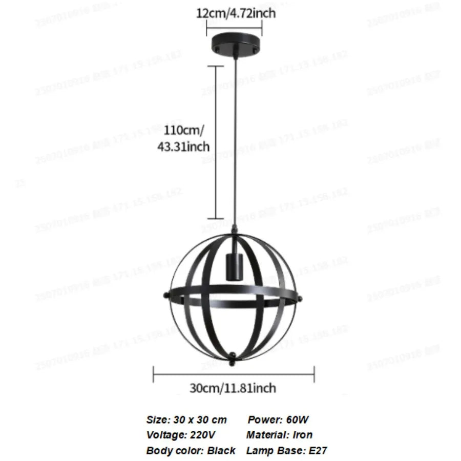Suspension cage en métal pour ampoule E27 – vue 6