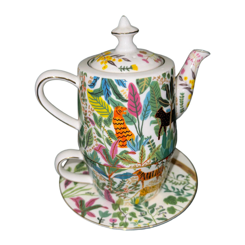 Théière et tasse empilables 2-en-1, motif savane – vue 2