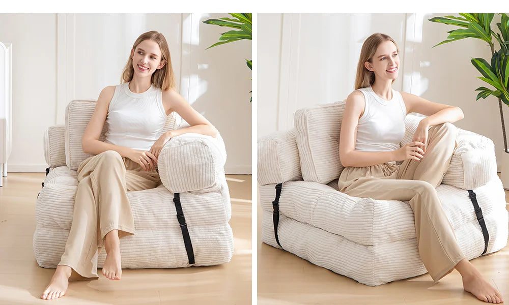Canapé compact convertible 80 × 80 cm avec accoudoirs