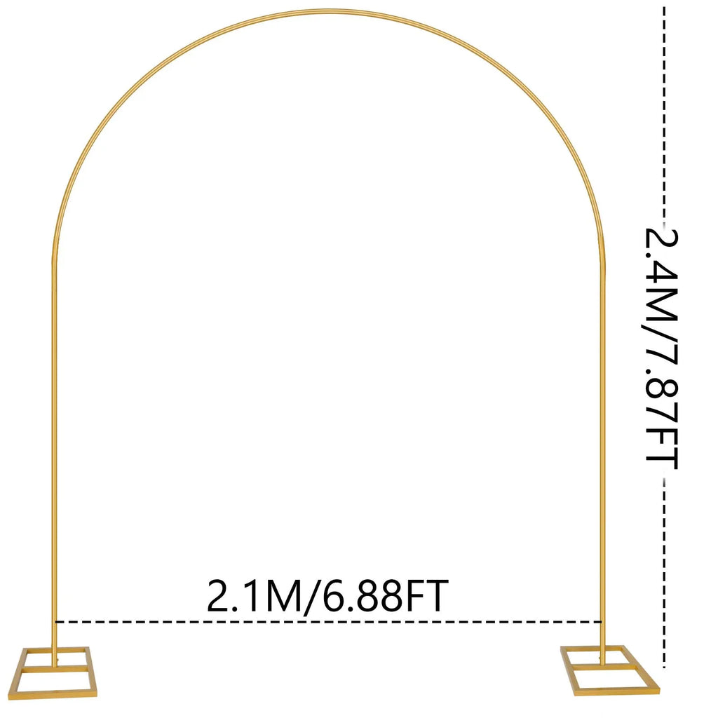 Arche de mariage dorée : dimensions du modèle A arrondi.
