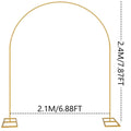 Arche de mariage dorée : dimensions du modèle A arrondi.