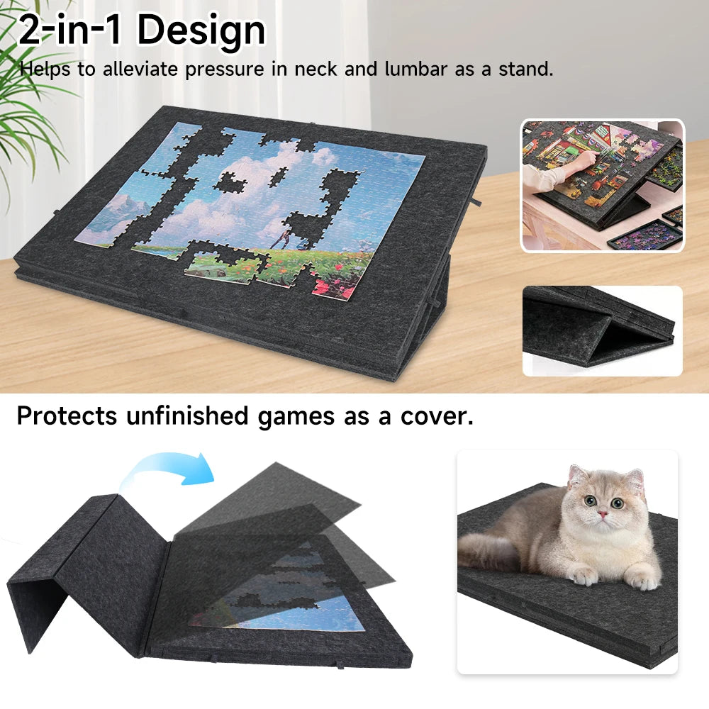 Table De Puzzle Portable Pliable Avec 6 Tiroirs Et Rangement
