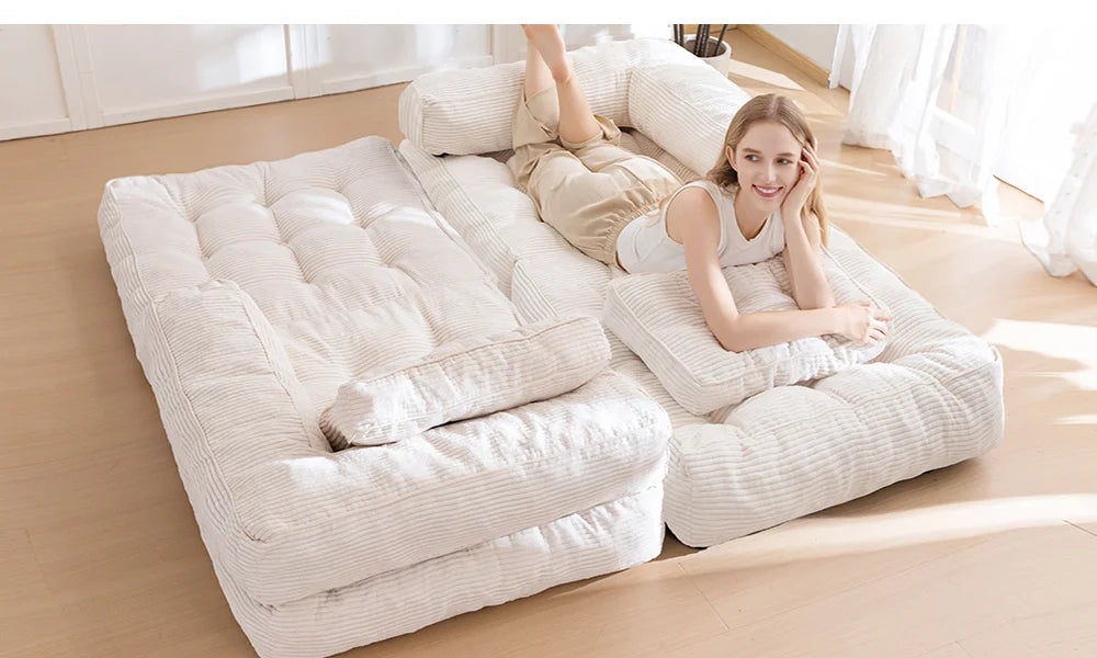 Canapé compact convertible 80 × 80 cm avec accoudoirs