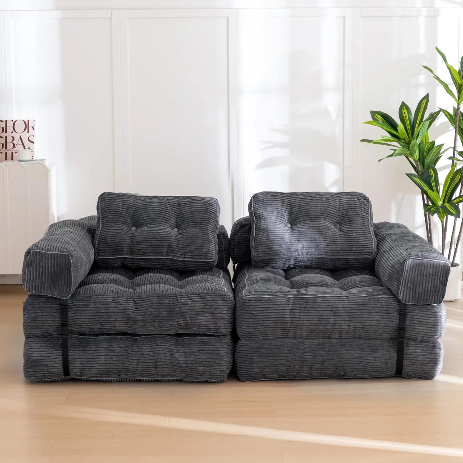 Fauteuil-lit pliable avec oreiller 170 × 85 cm