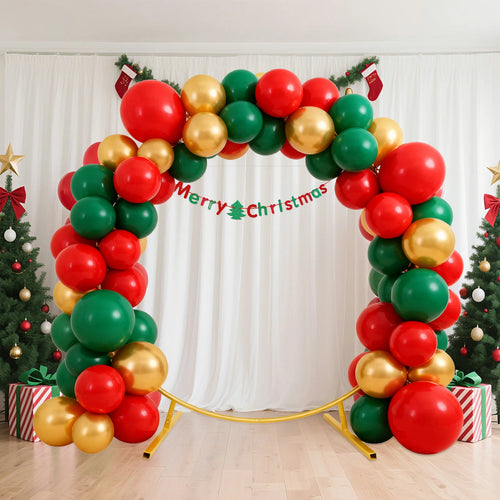 Arche ronde en métal de 2 m : cercle décoré de ballons de Noël.