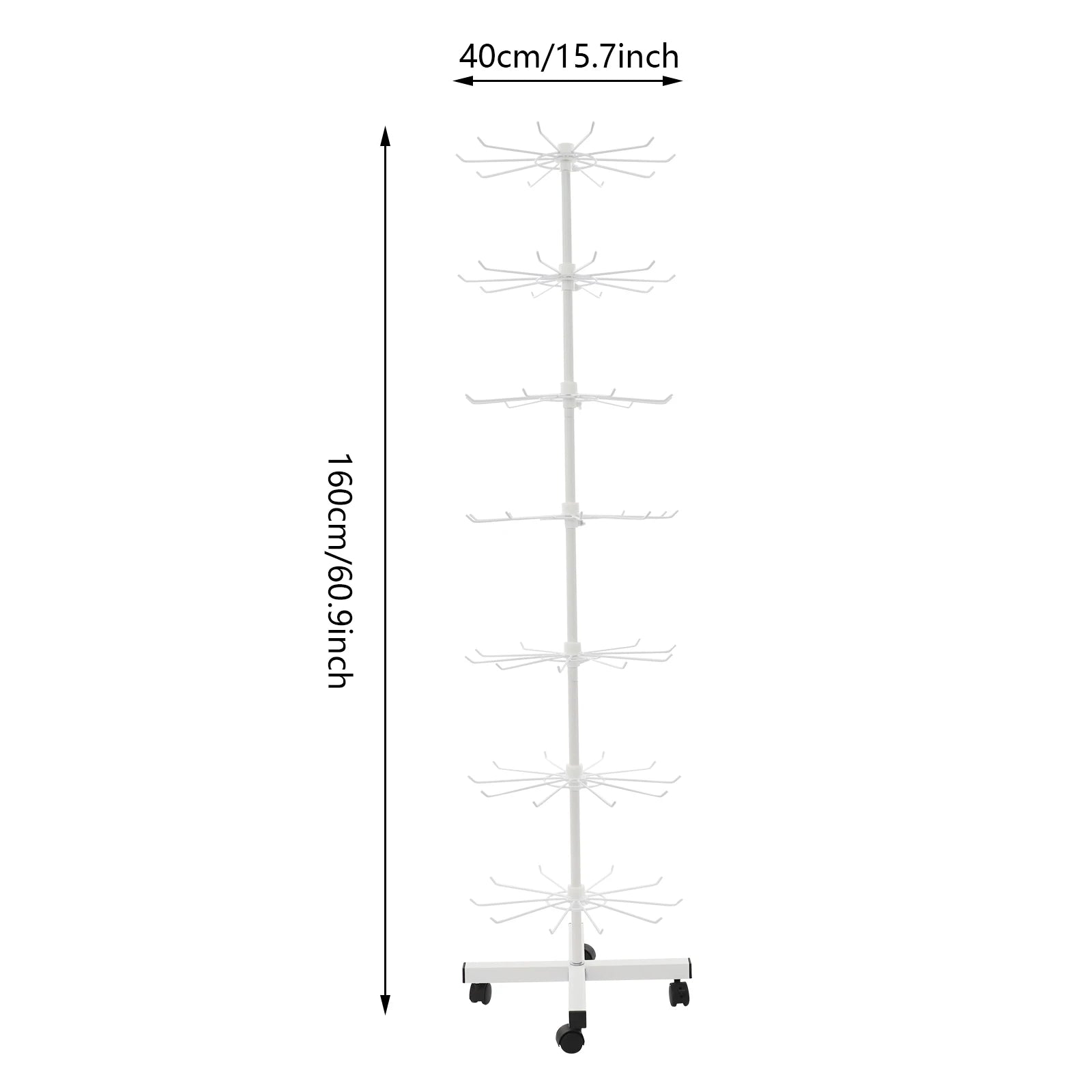 Présentoir rotatif sur roulettes à 7 niveaux