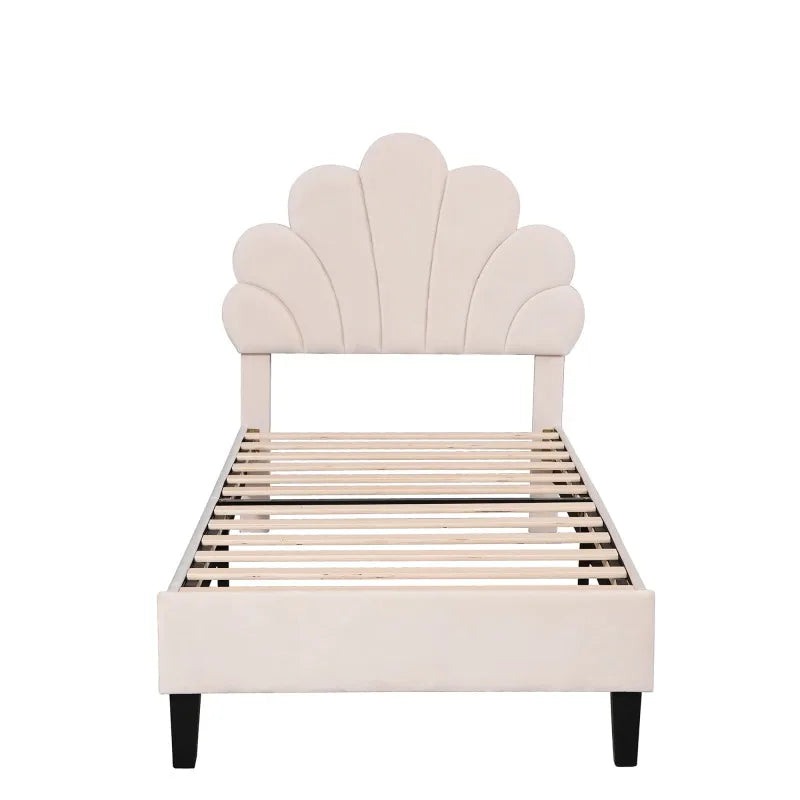 Lit enfant fleur en velours 90 ou 140 × 200 cm