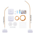 Kit de support demi-arche pour ballons réglable, base blanche et tube doré