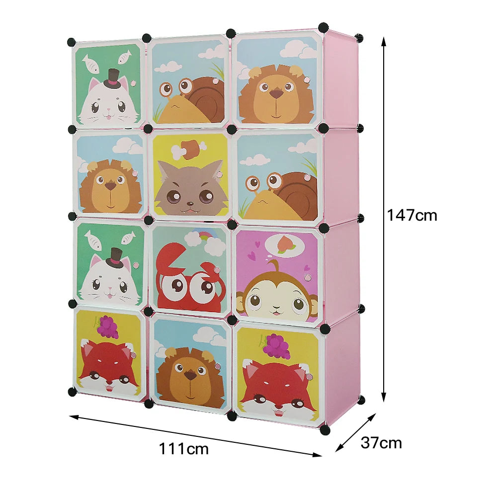 Armoire enfant avec bibliothèque et 2 penderies