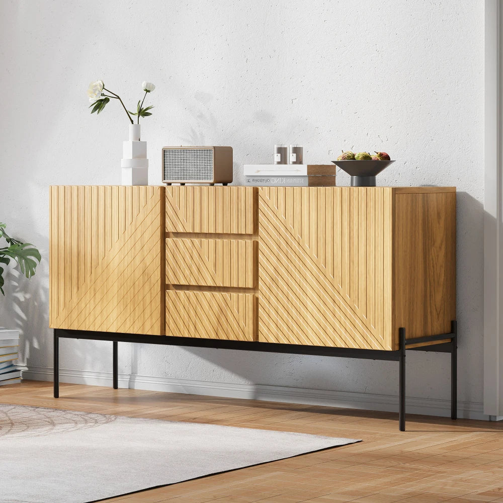 Buffet moderne 2 portes et 3 tiroirs 140 cm
