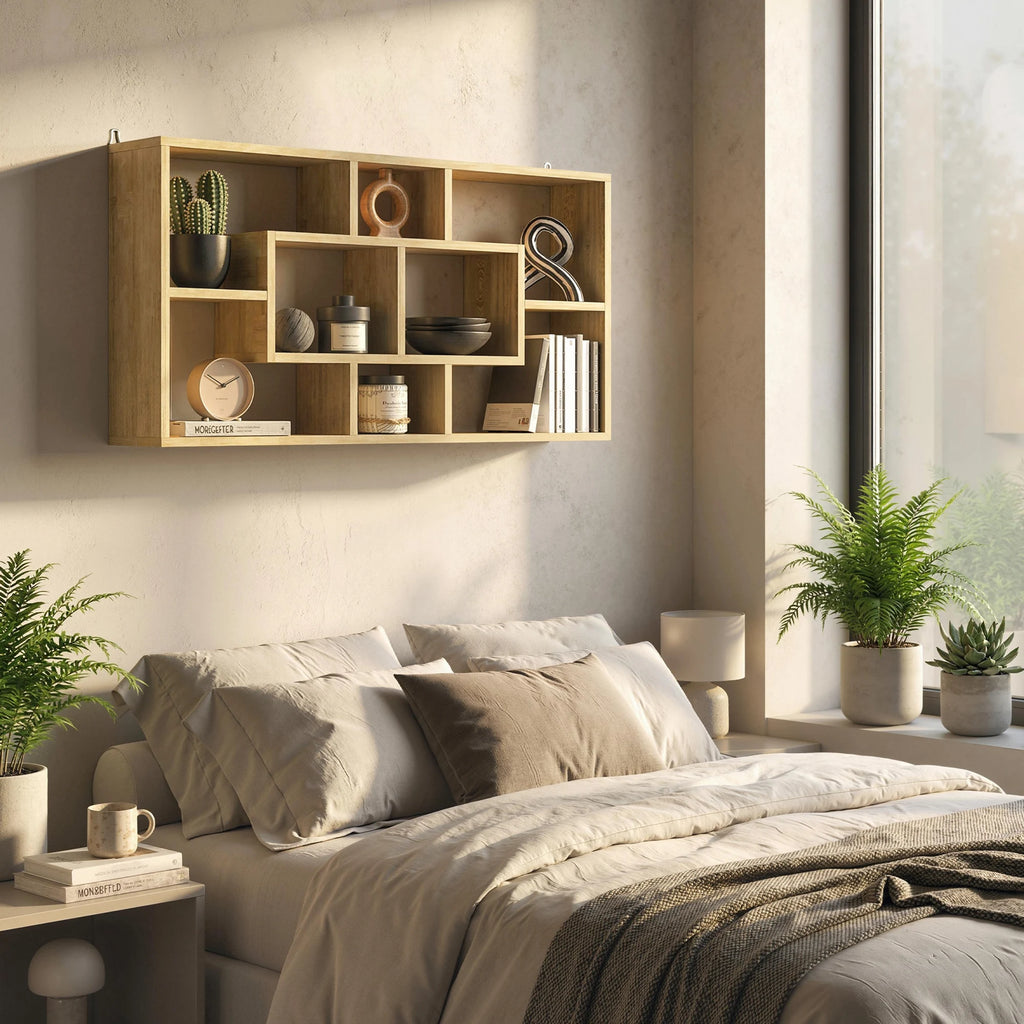 Étagère murale en bois à huit cases pour livres et CD, illustration 12