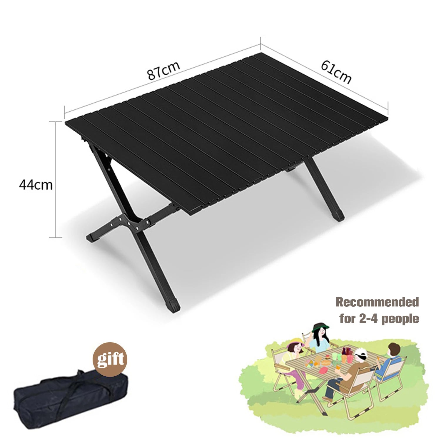 Table de camping pliante en aluminium jusqu’à 150 kg