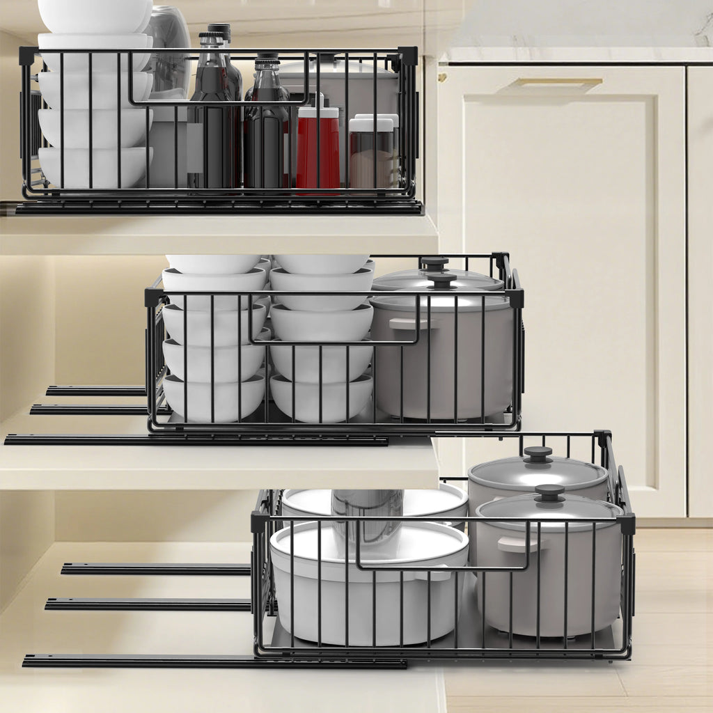 Tiroir coulissant extensible sans perçage 32,5 à 50 cm