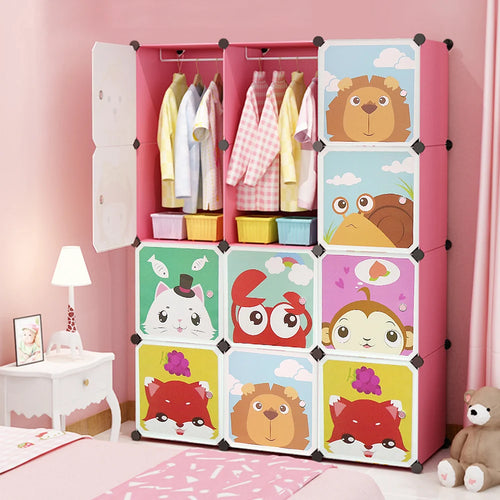 Armoire enfant avec bibliothèque et 2 penderies