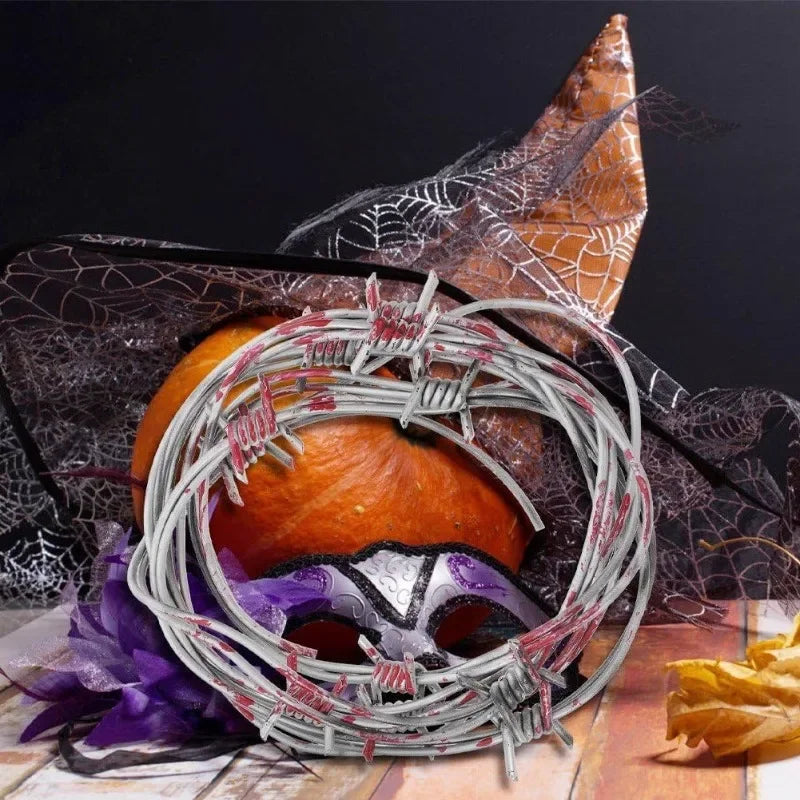 Faux fil barbelé décoratif Halloween, lots de 10 ou 20 m