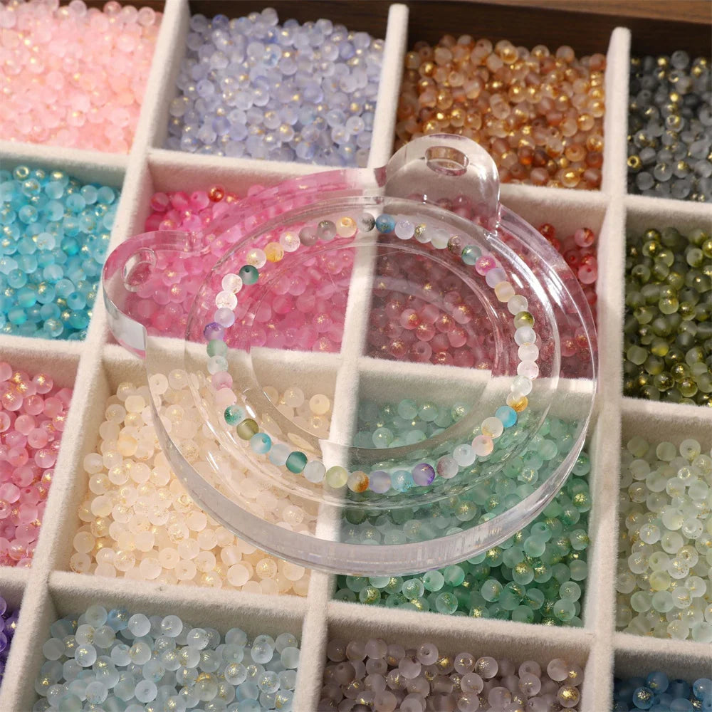 Exemple de bracelet réalisé avec les perles en verre de couleur