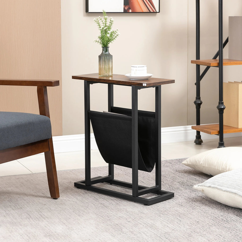 Table d’appoint étroite avec porte-revues – 49 × 19 × 55 cm – vue 2