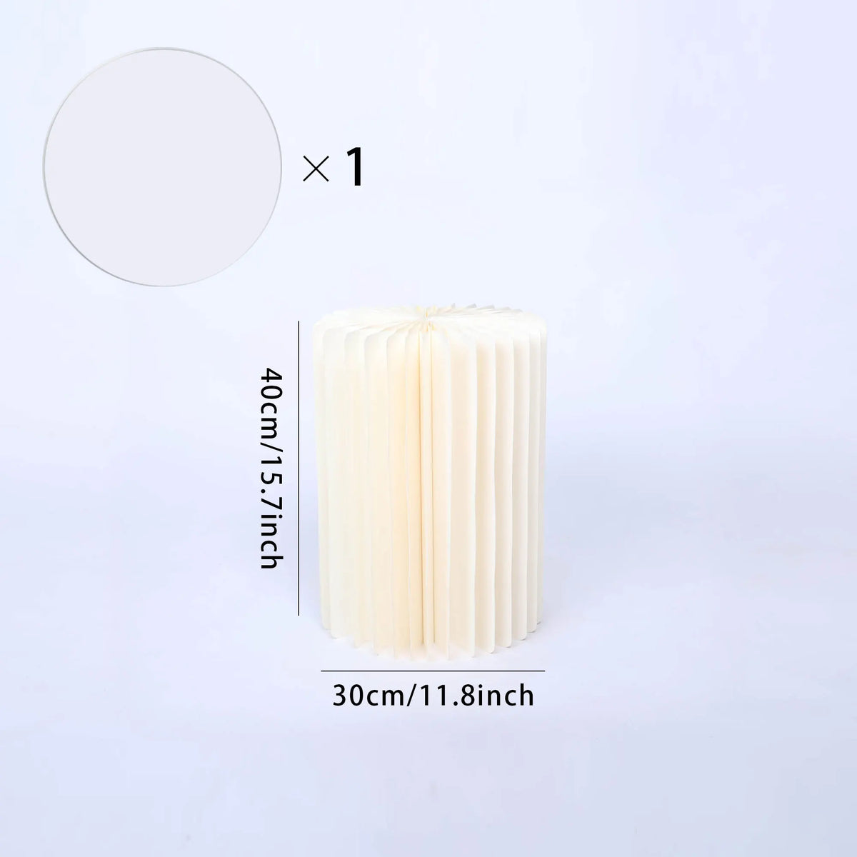 Colonne décorative pliante en papier blanc : colonne hauteur 40 cm.