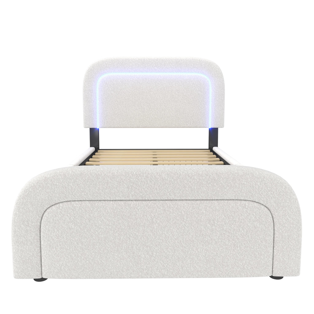 Lit avec LED, USB-C et 4 tiroirs