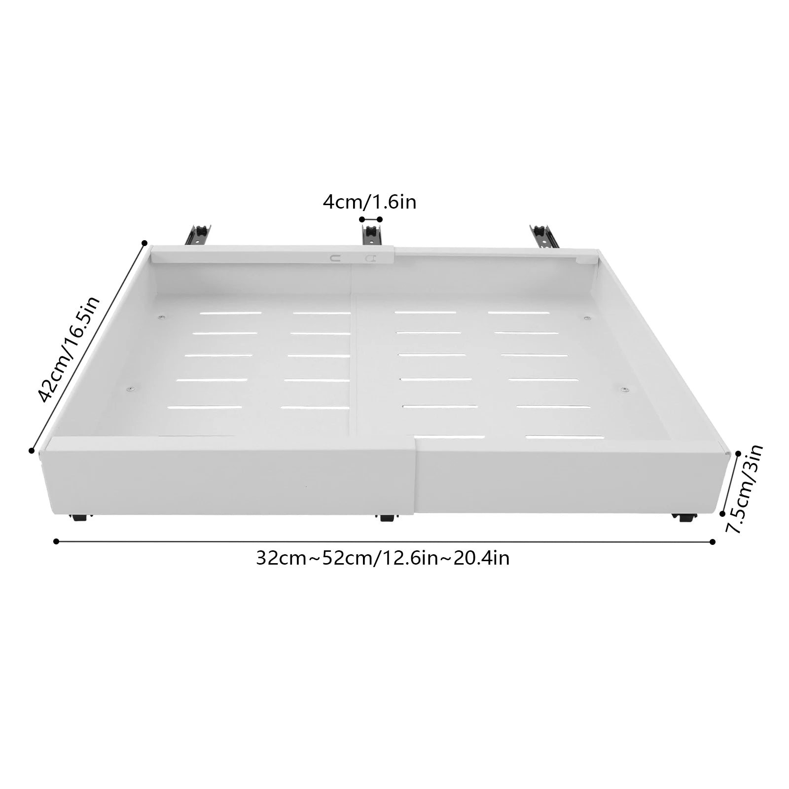 Tiroir de rangement extractible et extensible sans perçage