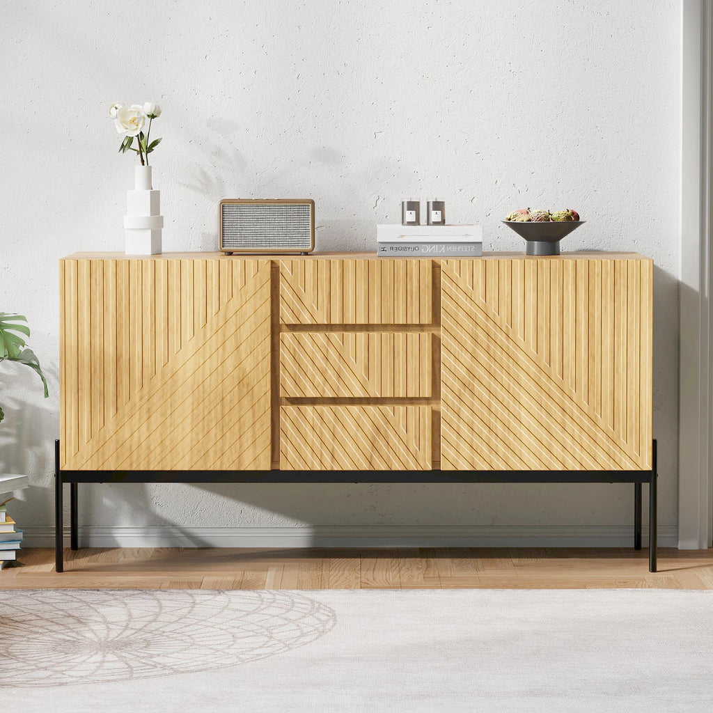 Buffet moderne 2 portes et 3 tiroirs 140 cm